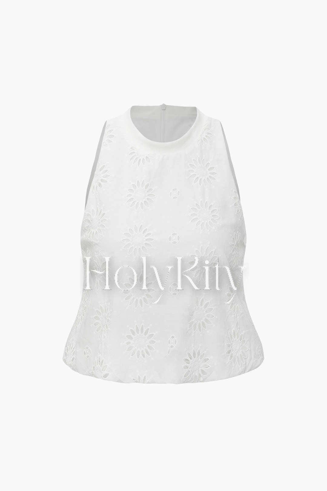 Ärmelloses Top mit Cutwork-Print