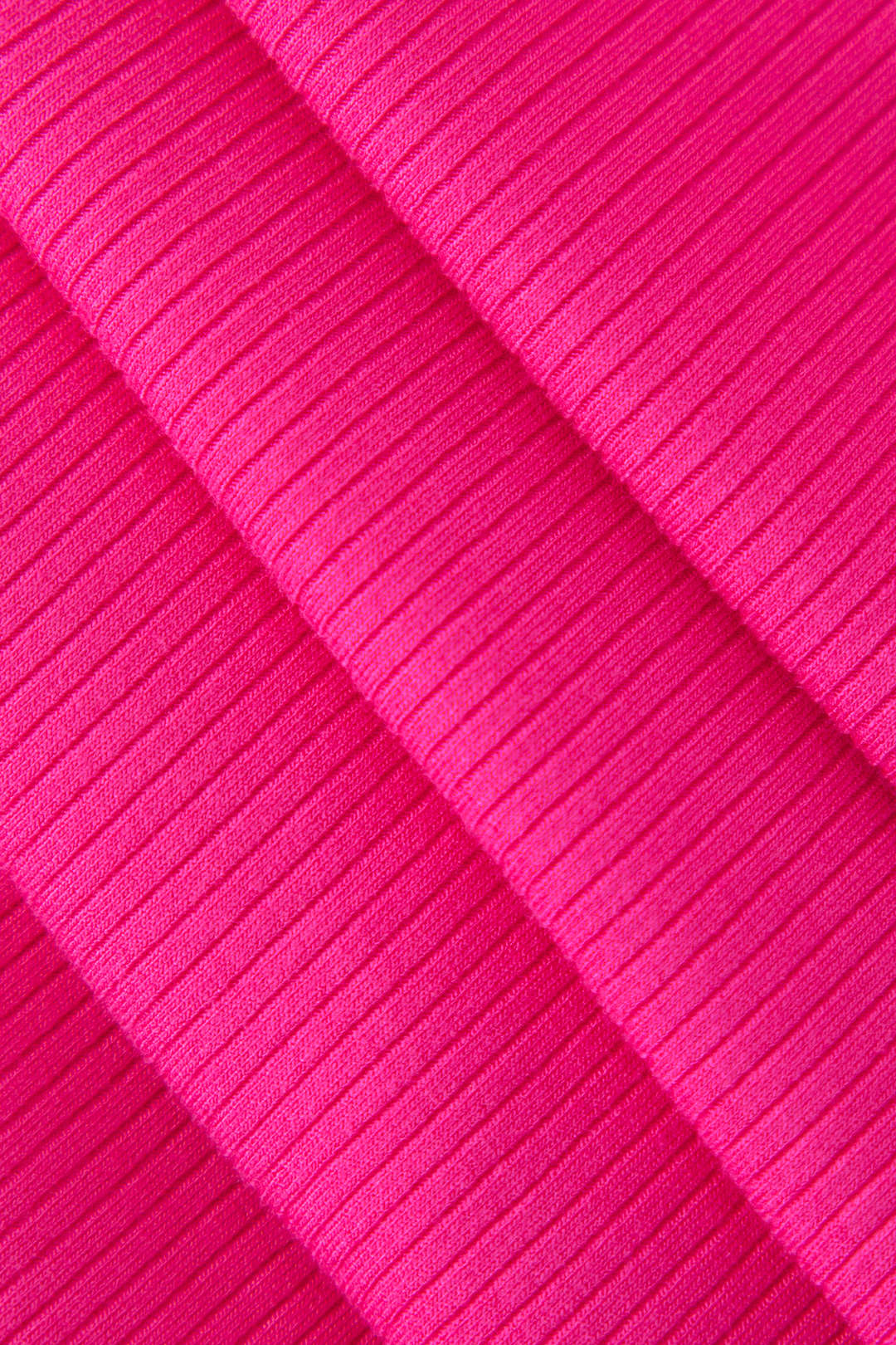 Minikleid mit Rippenstrick und Rüschensaum in Rose Corsage