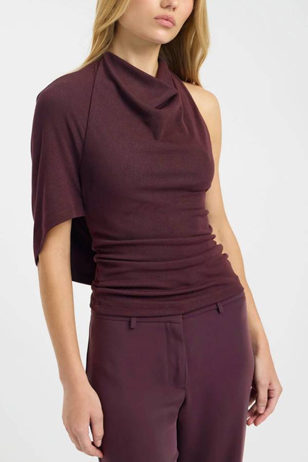 Asymmetric Draped One-Shoulder Top