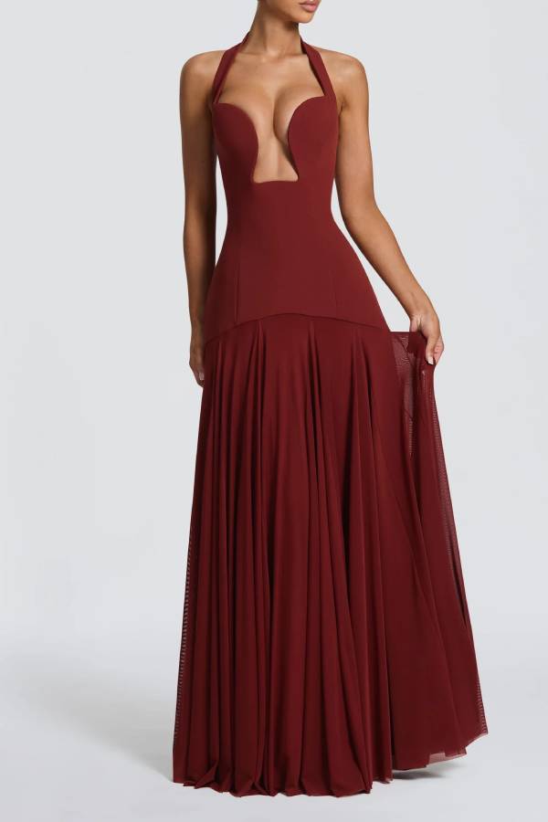 Seraphina Deep V Maxi Dress