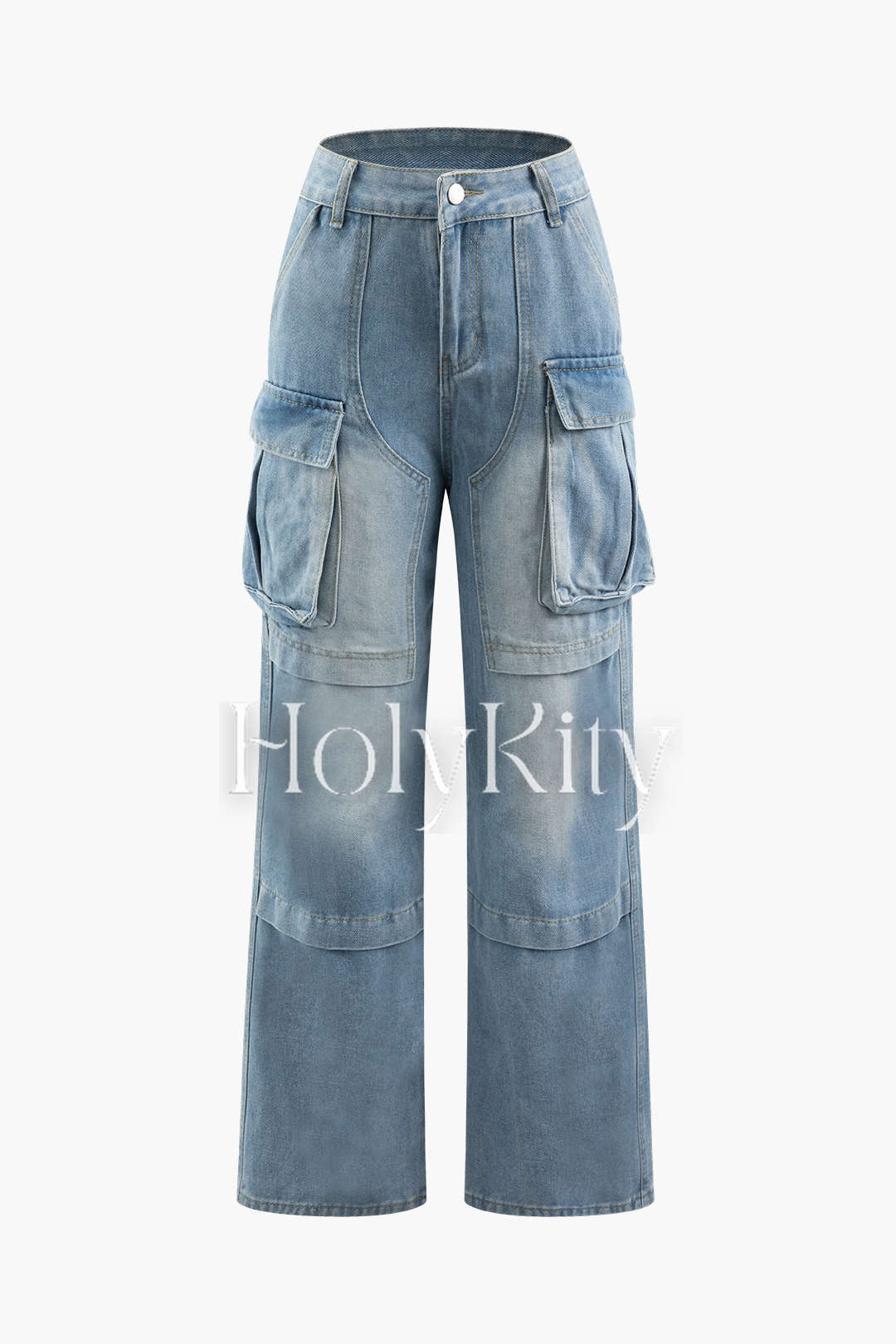 Multi Pocket Straight Leg Cargo Jeans