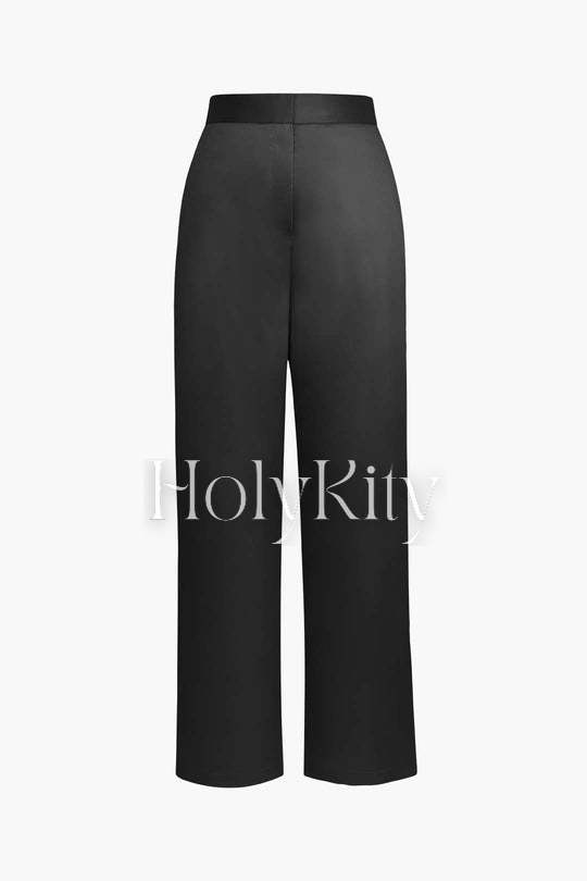 Satin Elastic Waist Trousers