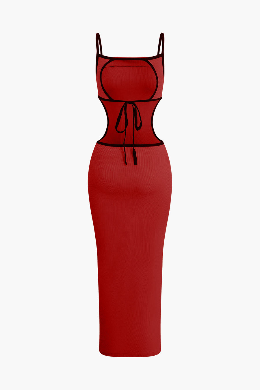 Colorblock V-neck Knit Split Maxi Dress