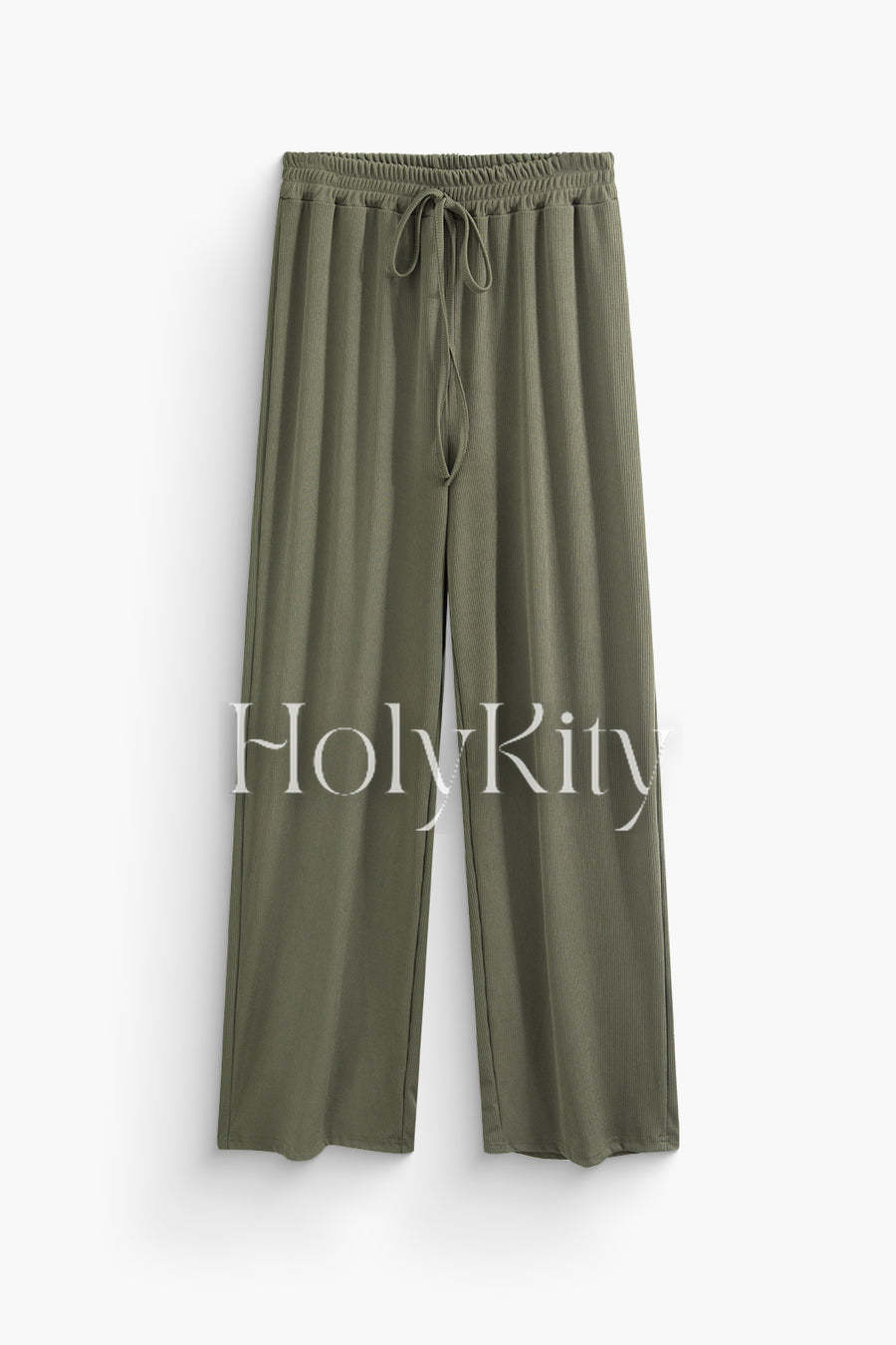 V-neck Tank Top And Asymmetric Sweatshirt And Tie Waist Straight Leg Pants Set