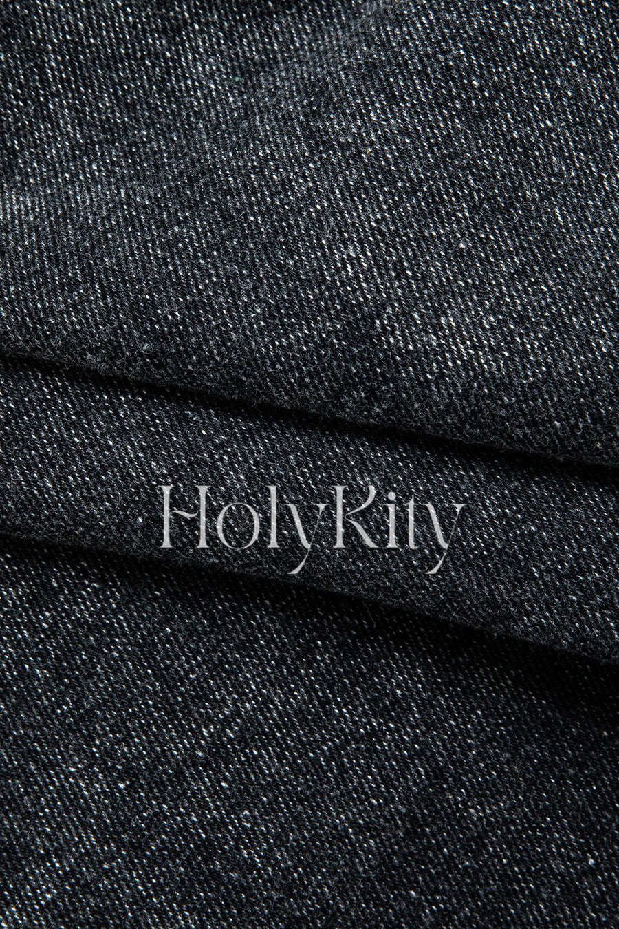 Kurze Jeansjacke mit Gürtelsaum
