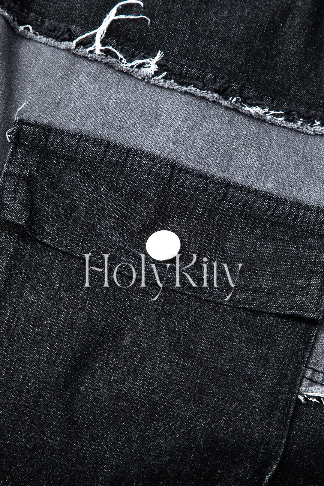 Patchwork Flap Pocket Straight Leg Jeans