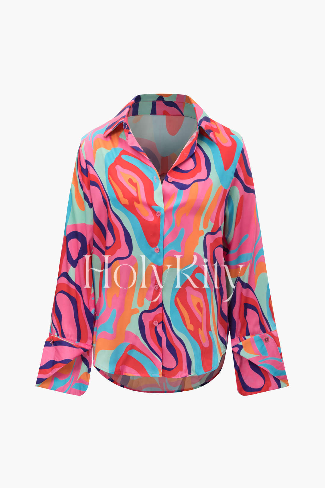 Chemise à manches longues boutonnée imprimée