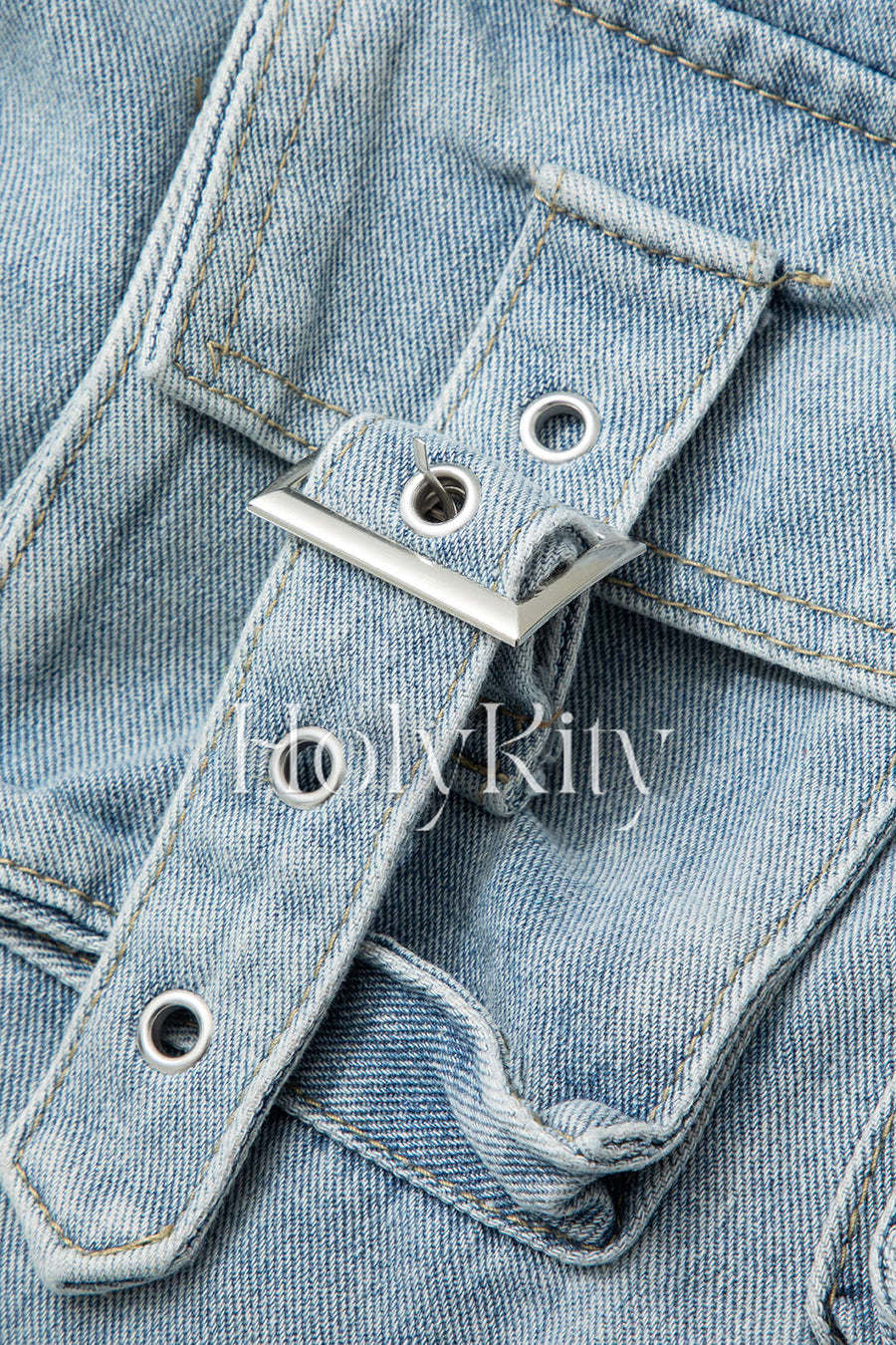 Cargo-Jeans mit hoher Taille und weitem Bein und Klapptasche