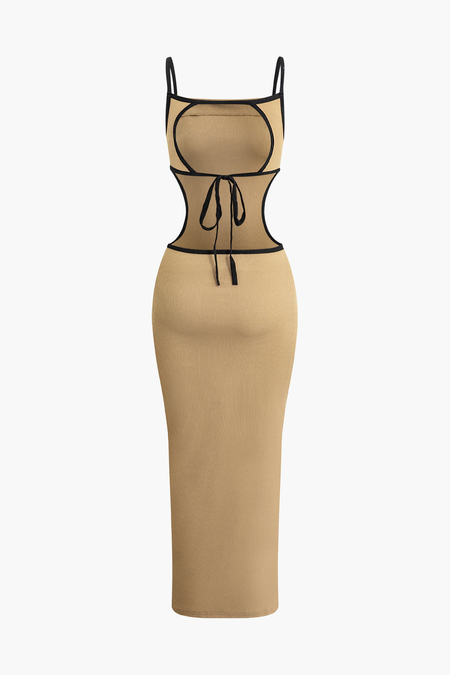 Colorblock V-neck Knit Split Maxi Dress
