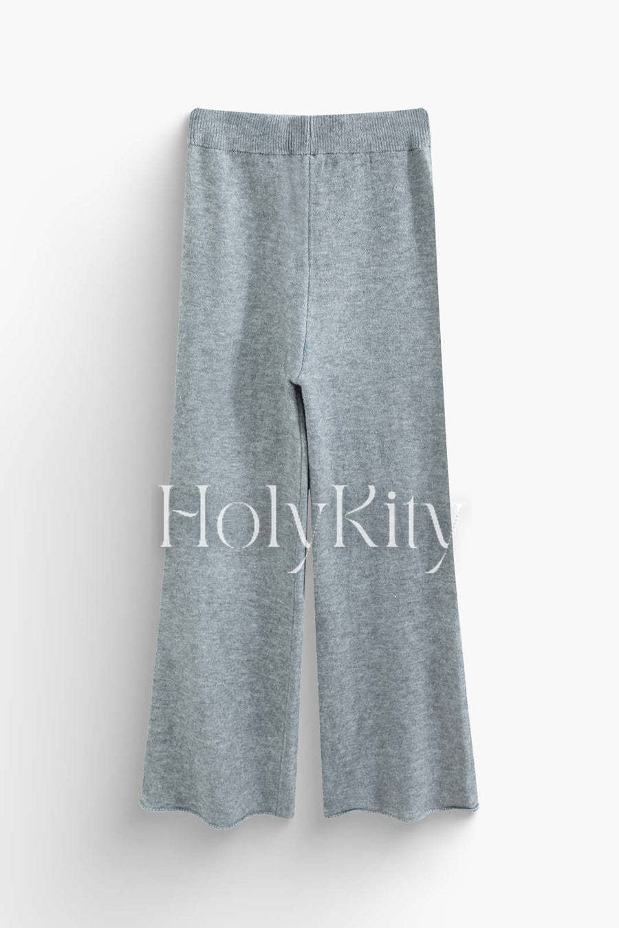 Ensemble polo en tricot uni et pantalon large