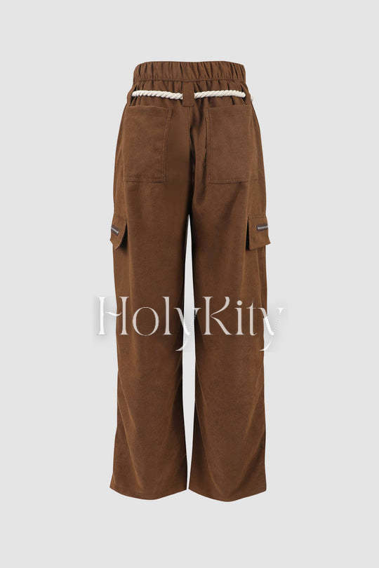 Baggy Cargohose mit Seilschnürung