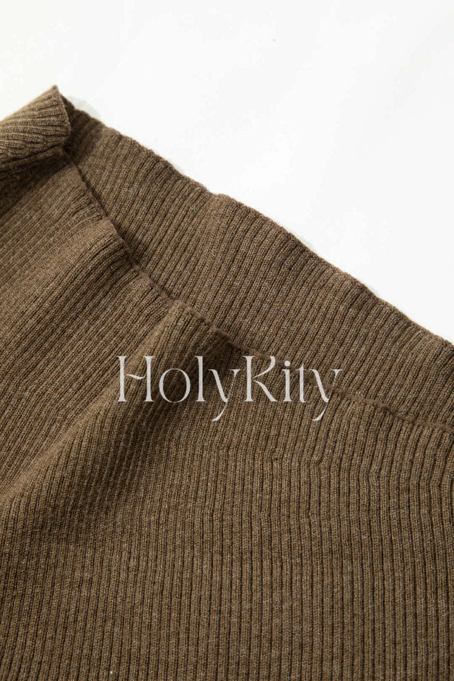 Asymmetrical Long Sleeve Rib Knit Top