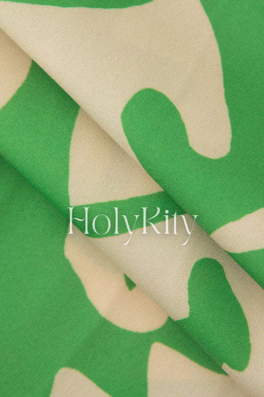 Leaves Print Full-length Pants
