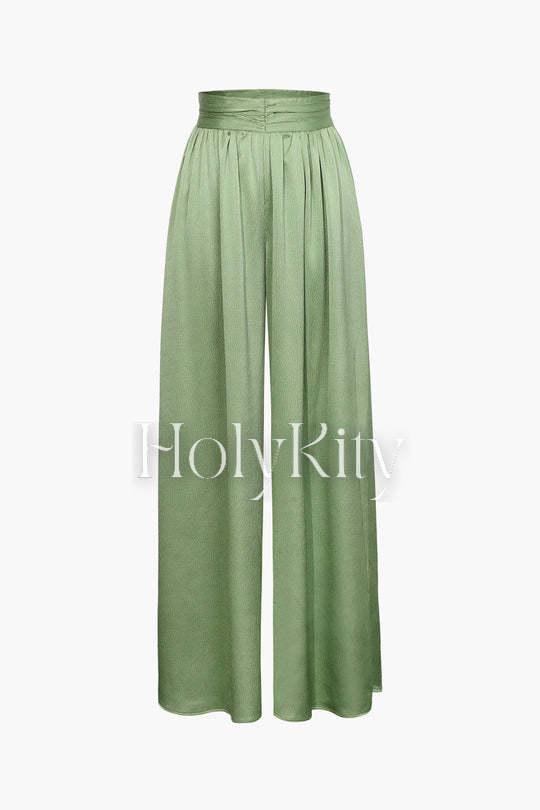 Heavy Satin Wide Leg Pants