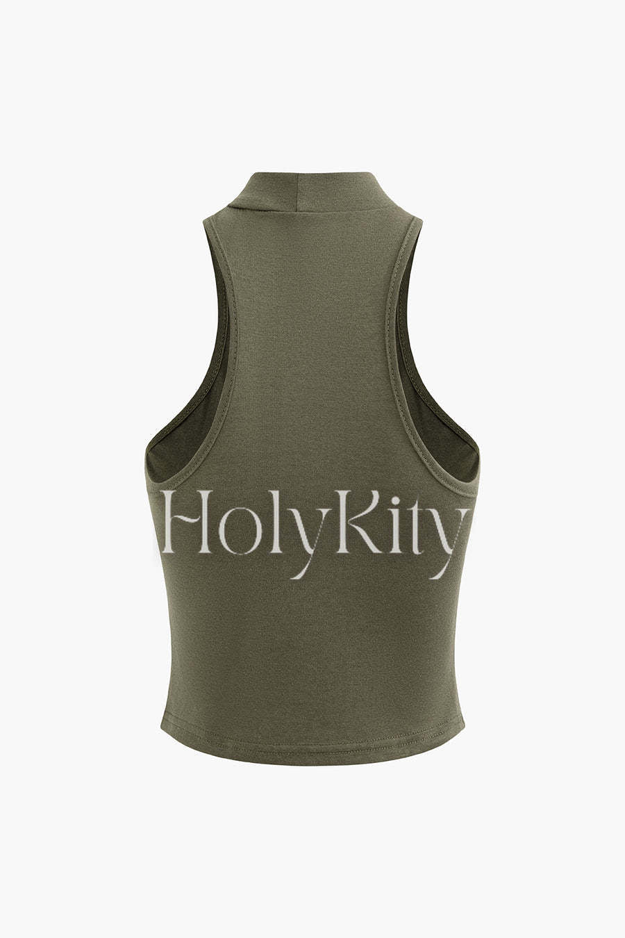 Set aus Tanktop mit Stehkragen und Langarmoberteil mit eckigem Ausschnitt