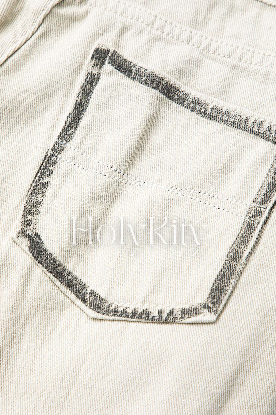 Stained High Waist Straight Leg Jeans