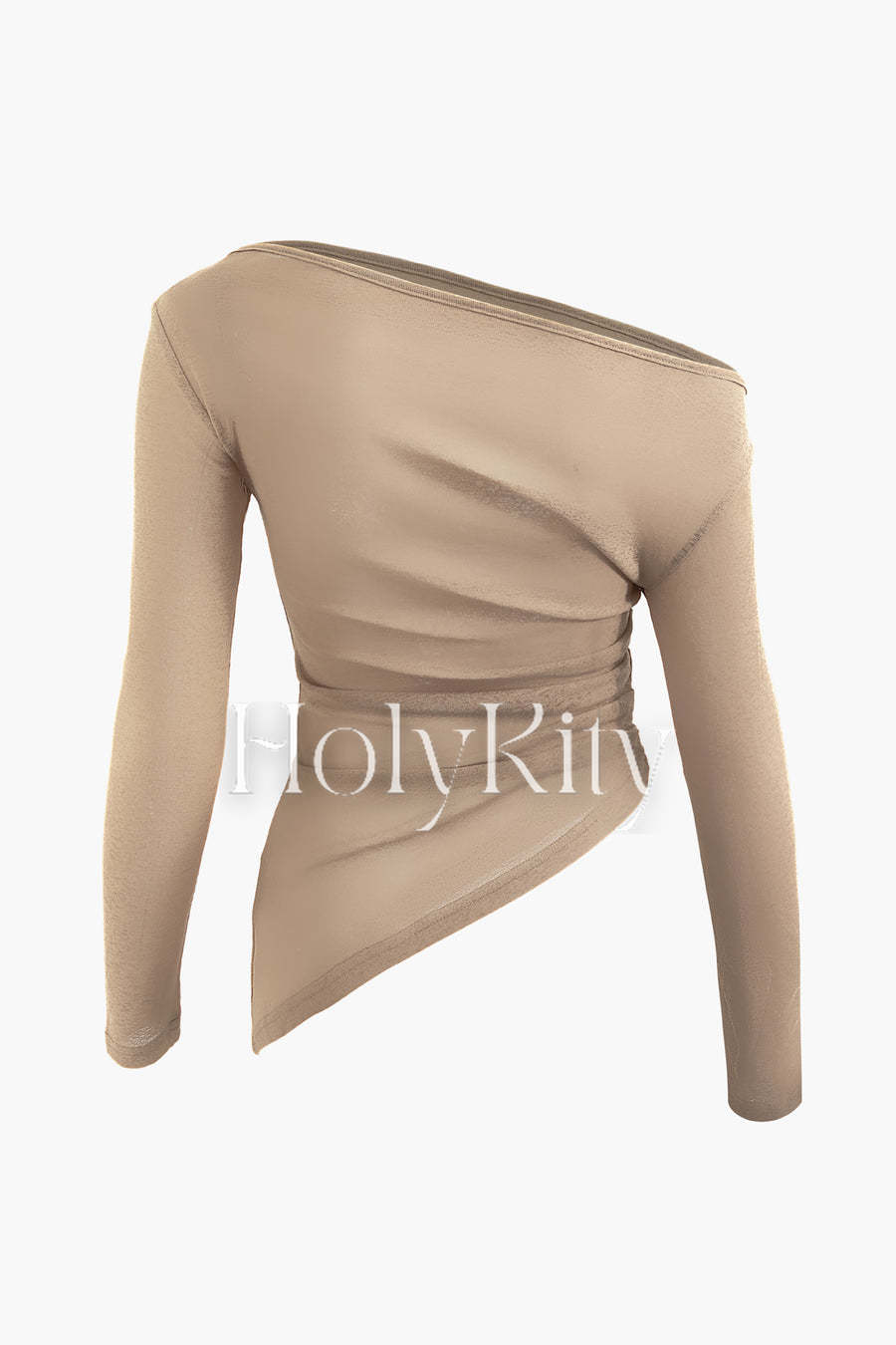 Asymmetrical Ruched Long Sleeve Top