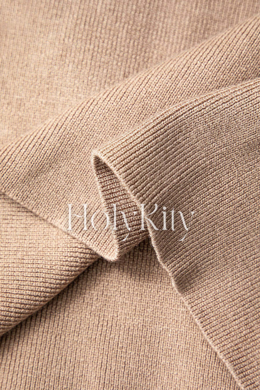 Strickhose mit hoher Taille und weitem Bein