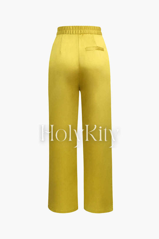 Satin Elastic Waist Trousers
