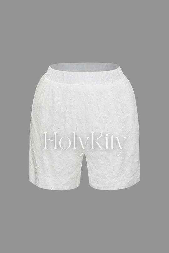 Set aus langärmligem Hemd und Shorts mit Knopfleiste