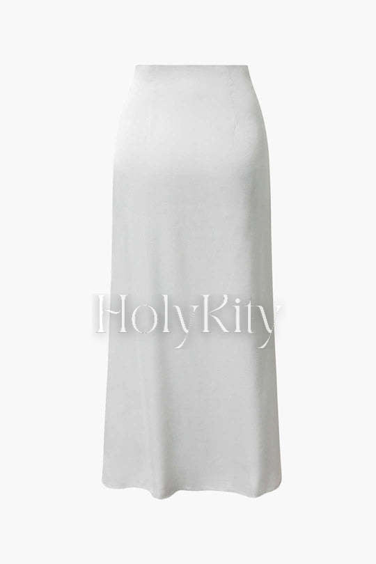 Jupe longue en satin