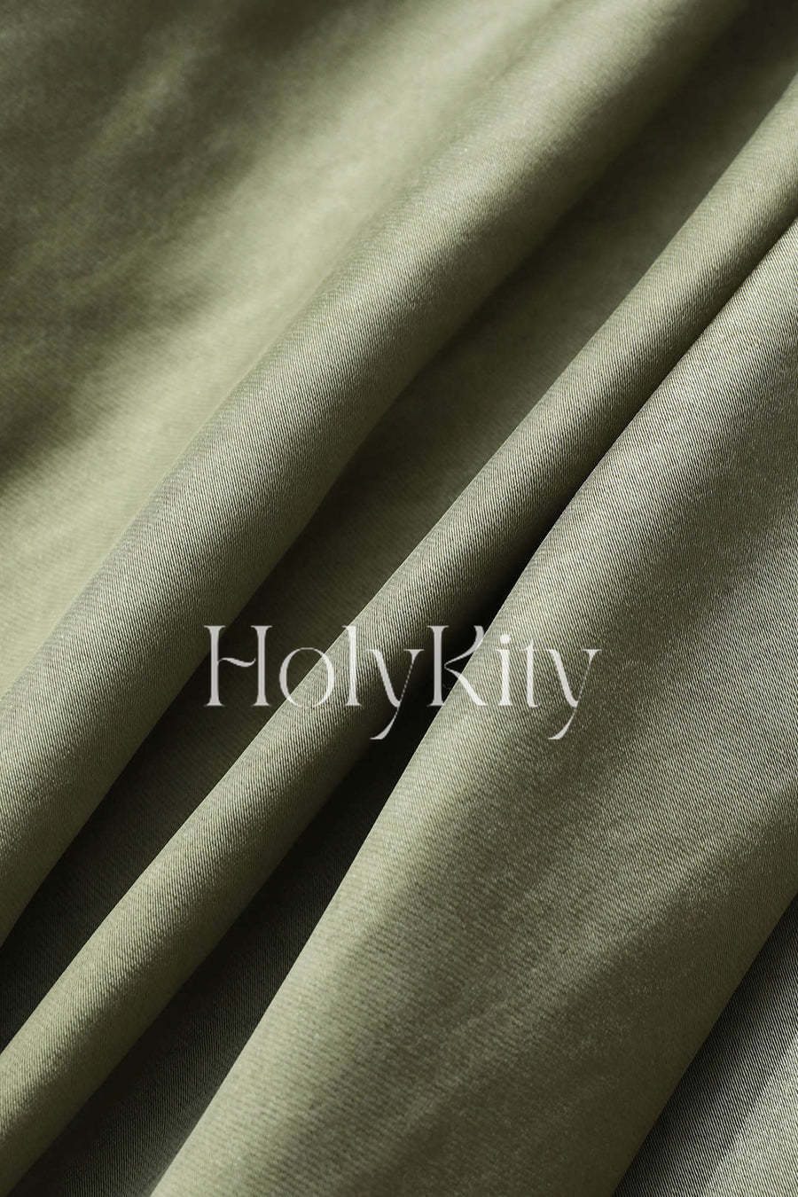 Asymmetric Hem Slit Button Deco Skirt