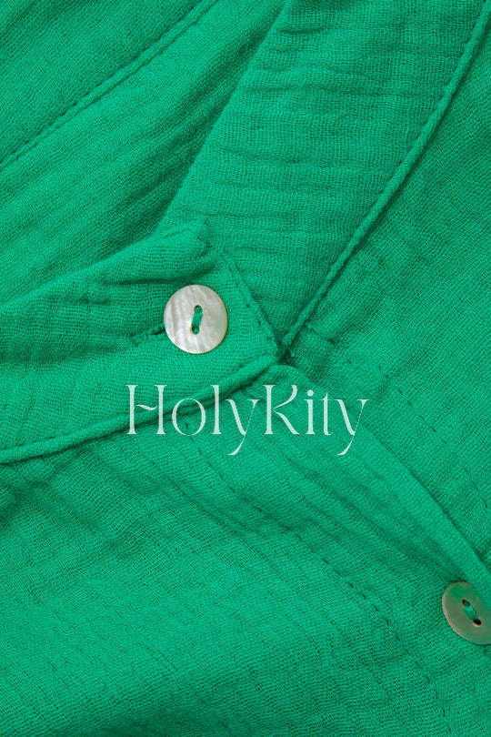 Mini-Hemdkleid mit Knopfleiste und geflochtener Krawatte