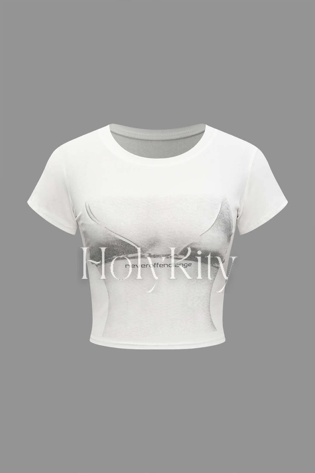 Kurzes T-Shirt mit Body-Print