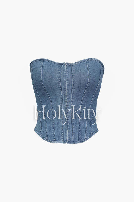 Denim Corset Top