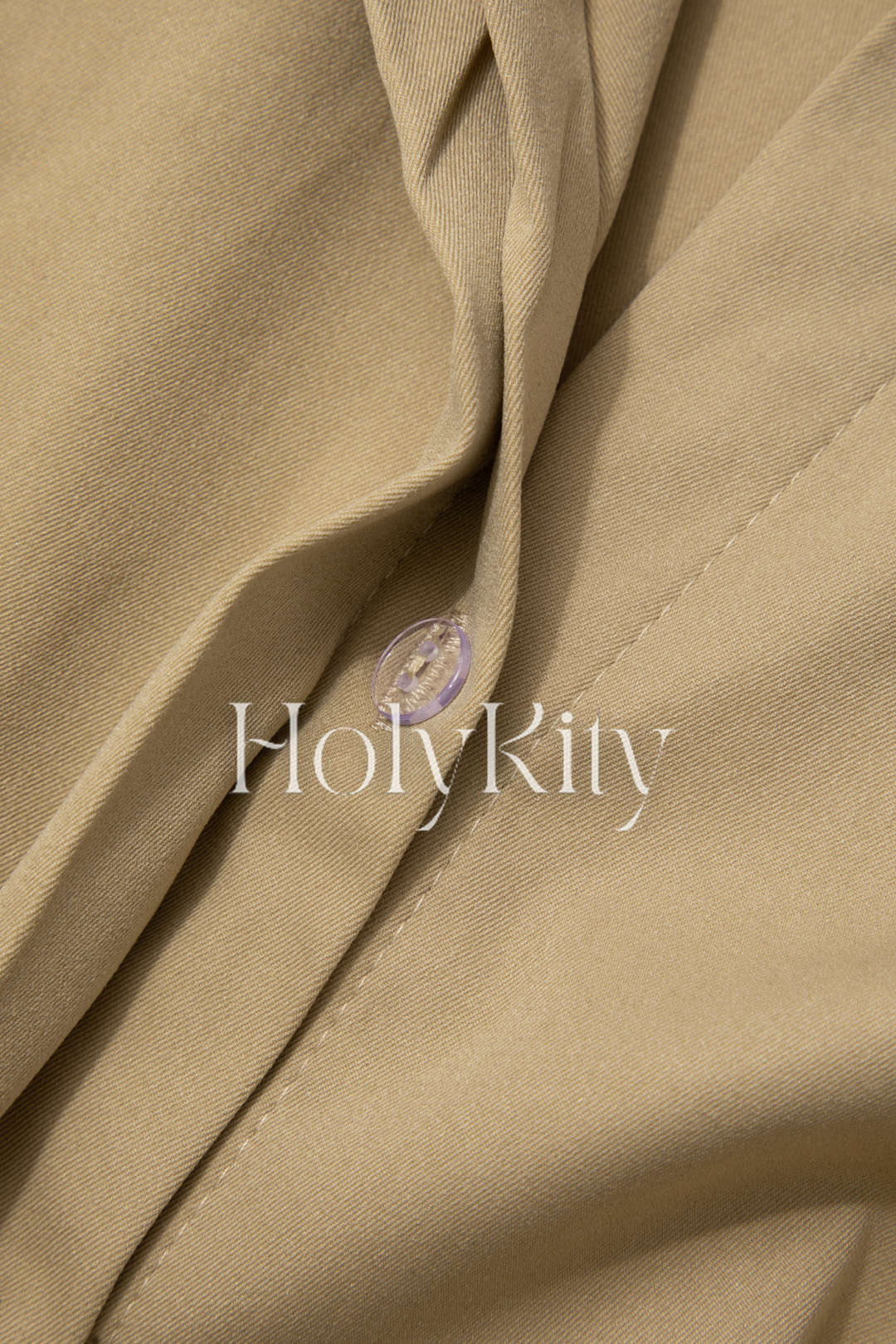 Robe chemise courte froncée à col uni