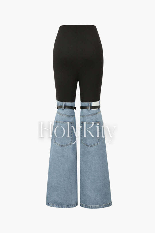 Denim Hybrid Flared Pants