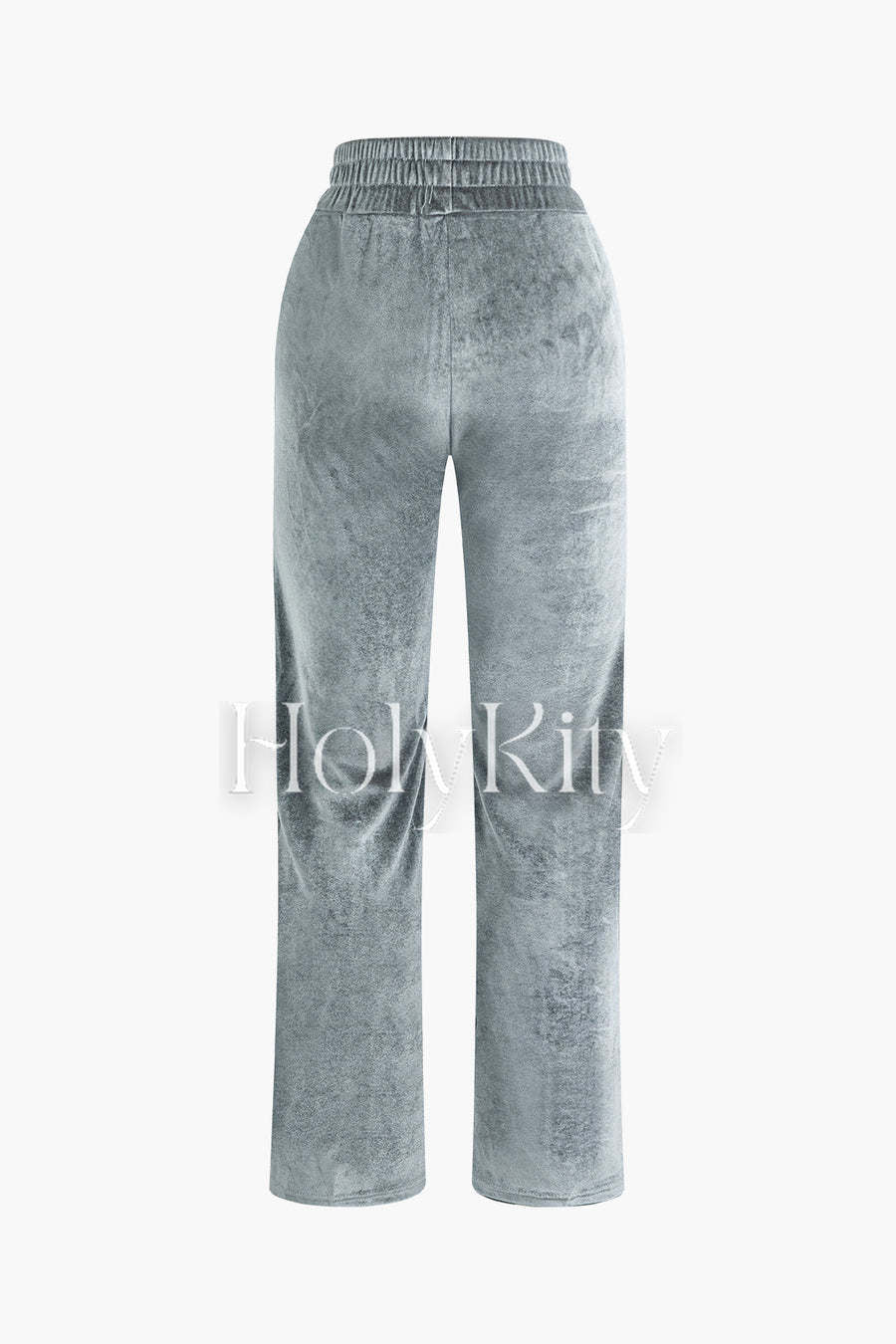 Set aus Samtoberteil mit Reißverschluss und Kapuze und Hose mit hoher Taille