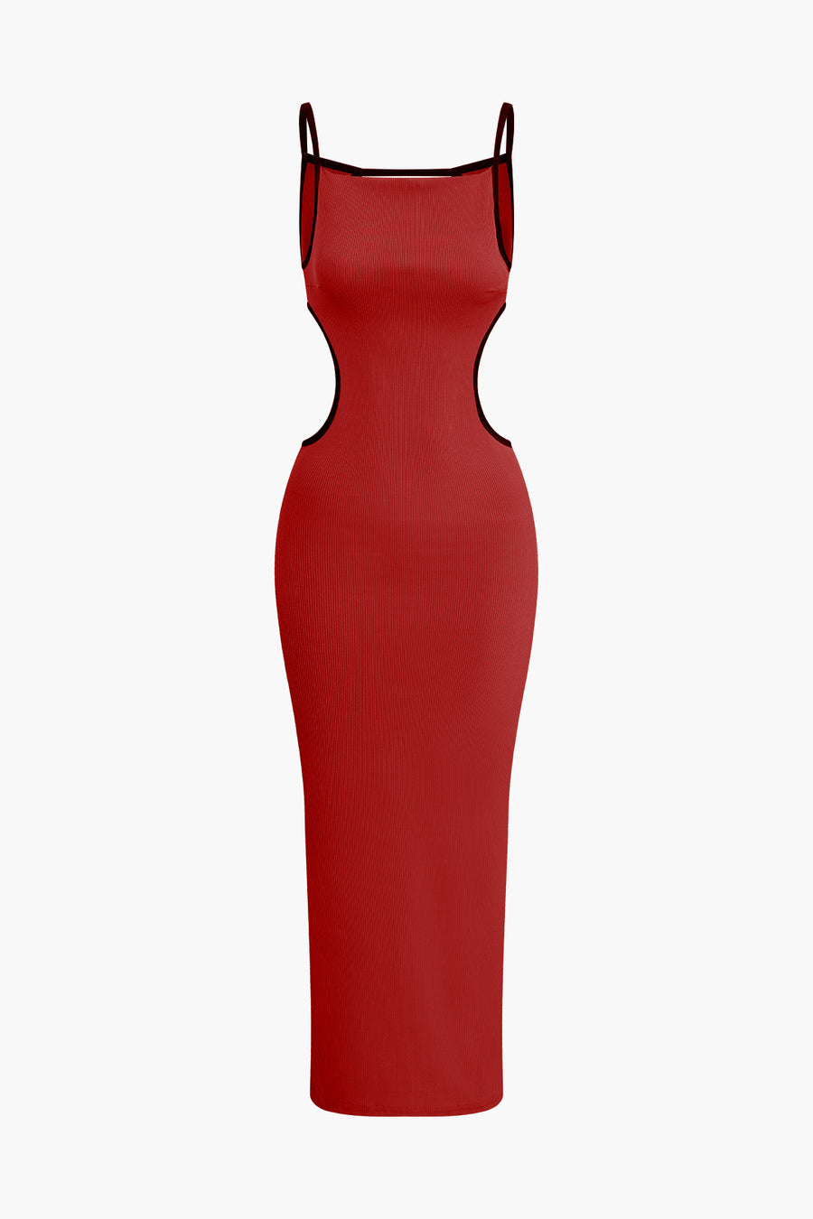Colorblock V-neck Knit Split Maxi Dress