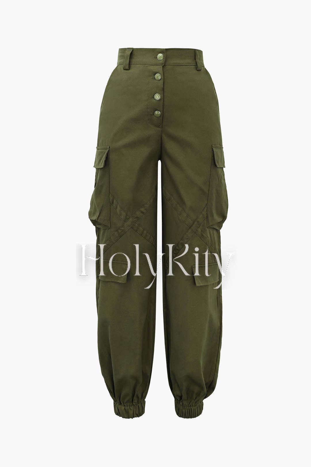Pantalon cargo à revers et poches à rabat