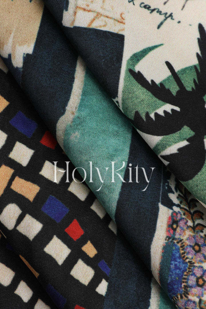 Floral Print Elastic Waist Pants