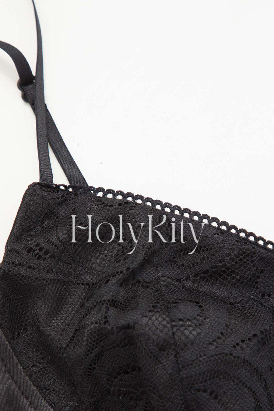 Satin-Camisole mit Strumpfband und Spitze