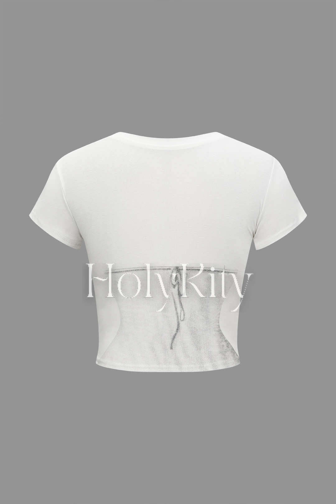 Kurzes T-Shirt mit Body-Print