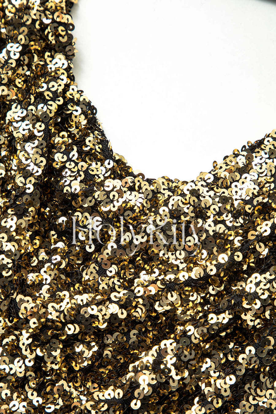 Sequin Cowl Neck Strappy Mini Dress