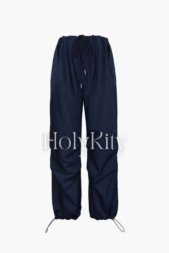 Pantalon cargo à cordon de serrage