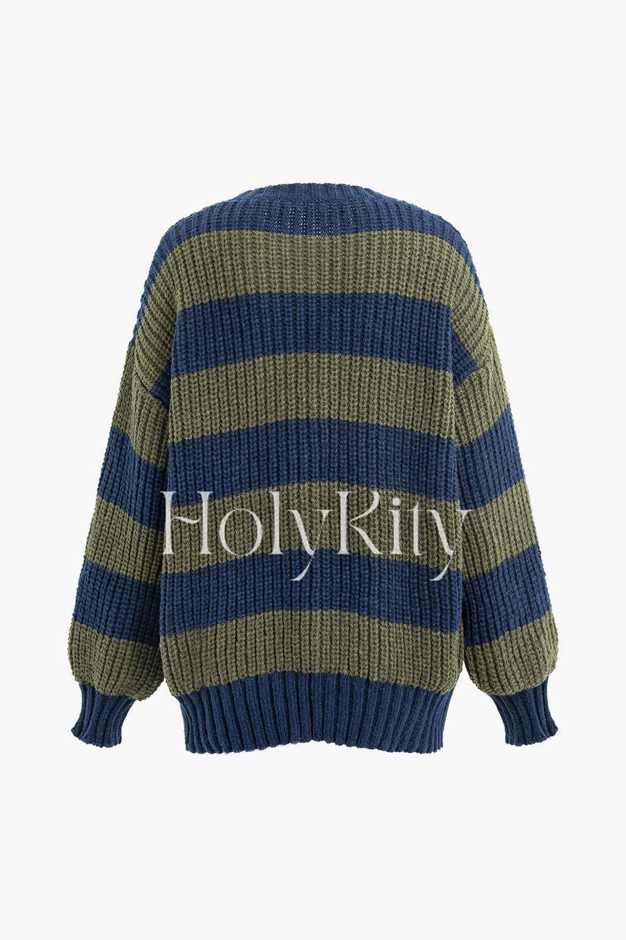 Contrast Stripe Round Neck Sweater
