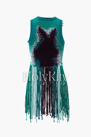 Fringe Hem Knit Tank Top