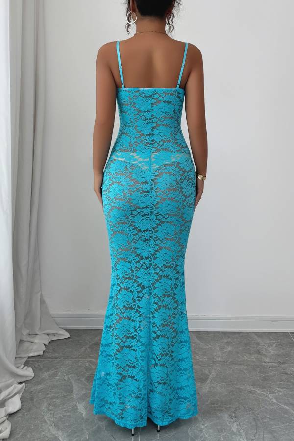 Elegant and graceful suspender hollow skirt