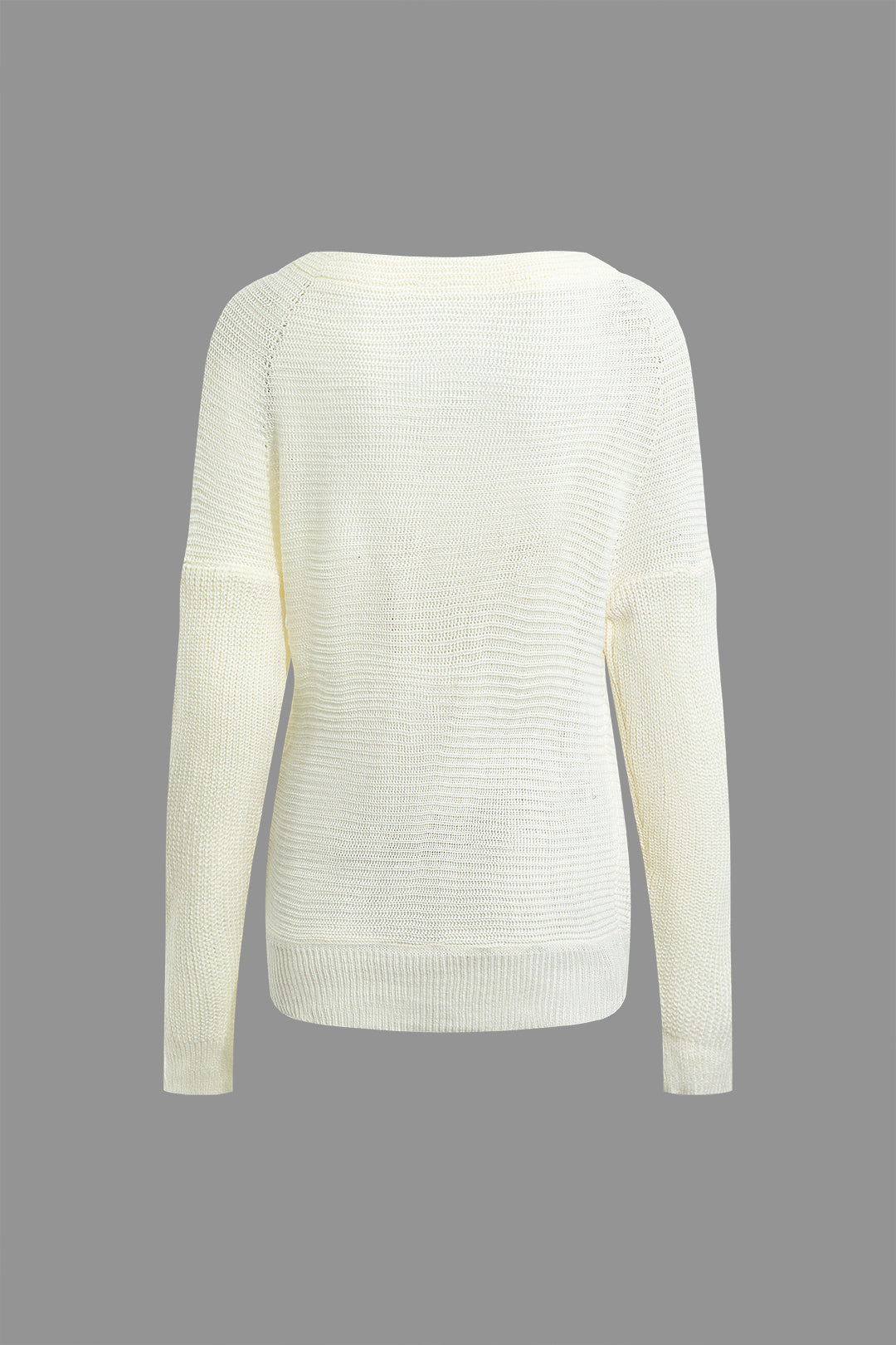 Haut en tricot à manches longues et col en V croisé