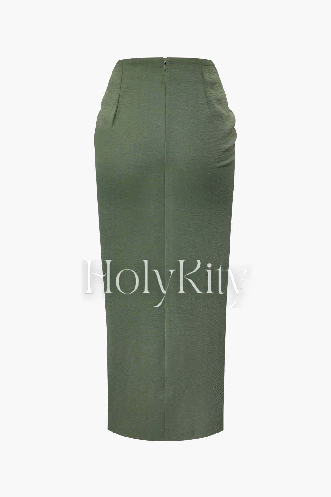 Ruched High Waist Split Skirt