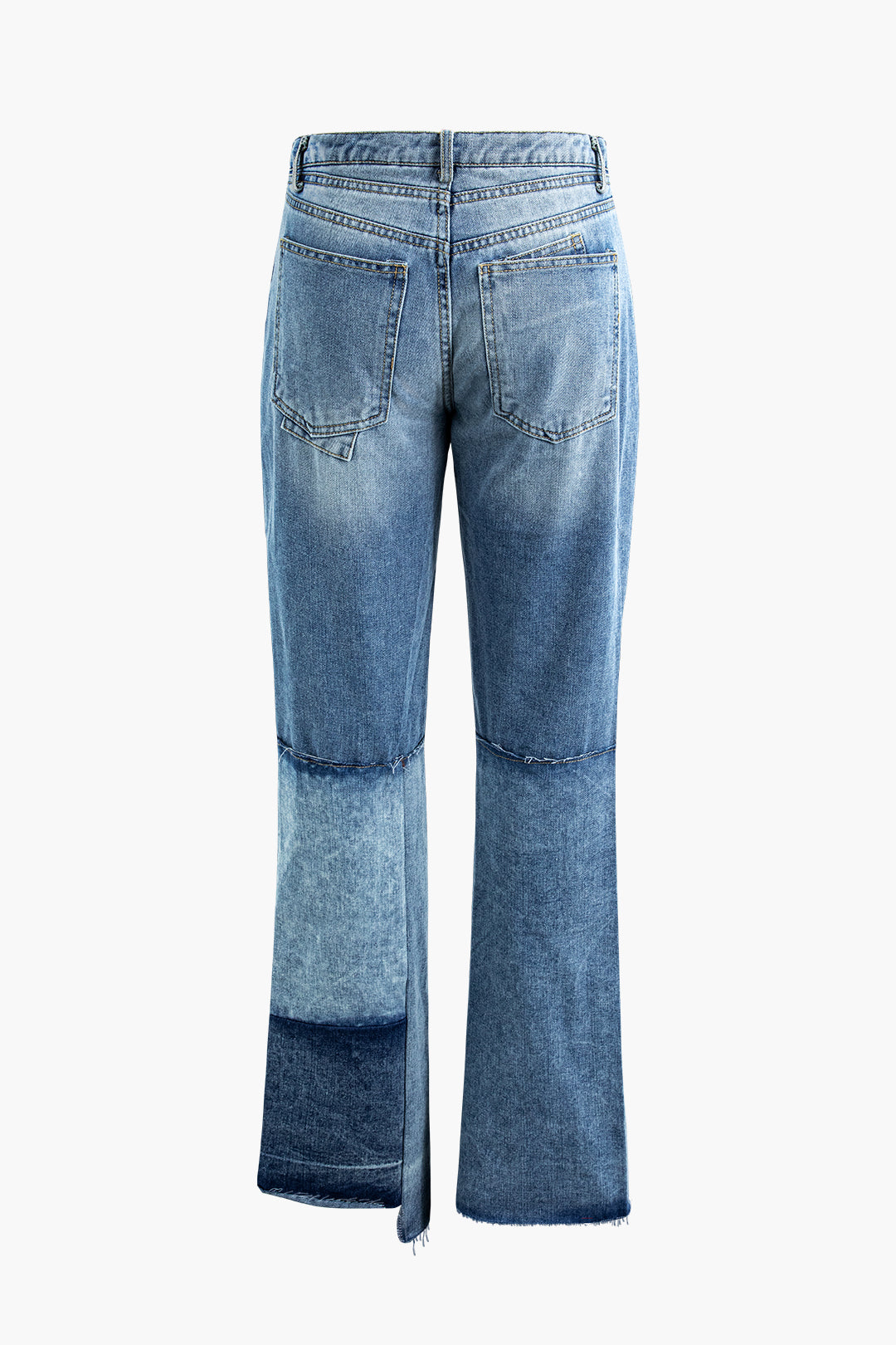 Low Waist Patchwork Flared Jeans