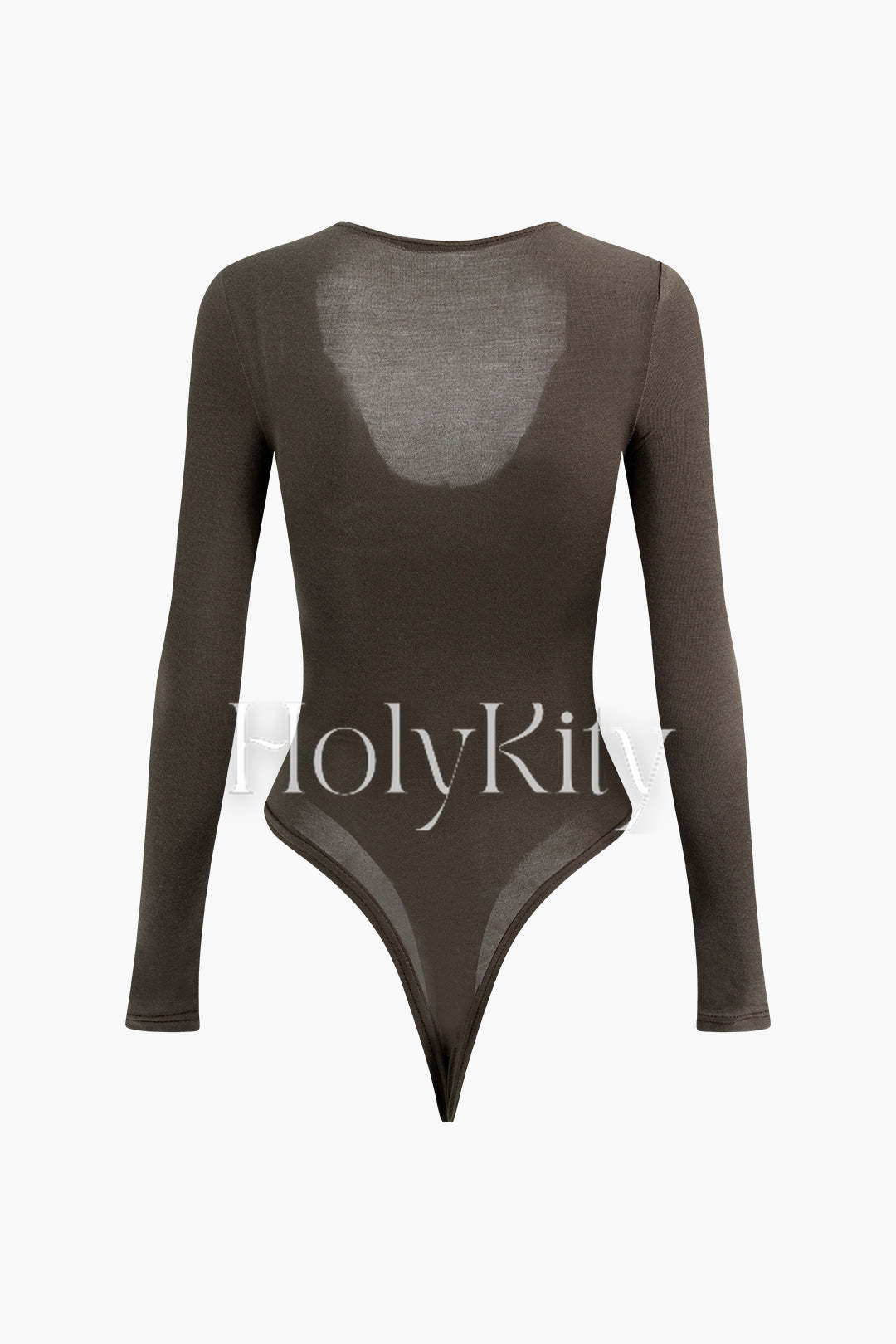 Solid V-neck Long Sleeve Bodysuit