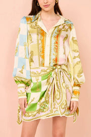 Silk Mini Dress in Multi