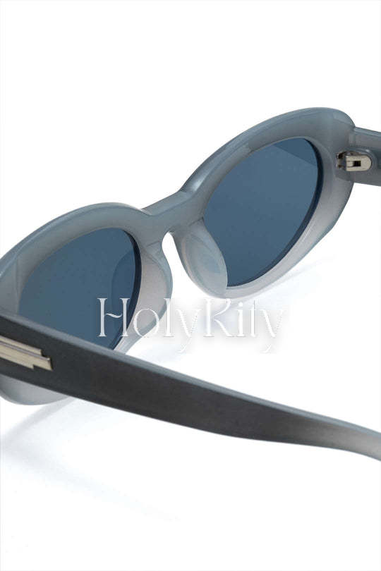 Lunettes de soleil à monture ovale ombrée 