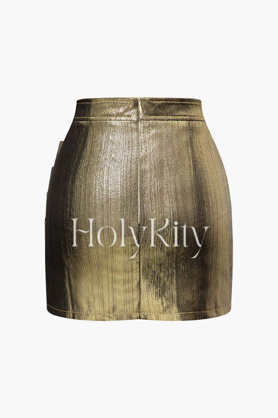 Metallic Pleated Zip Back Mini Skirt