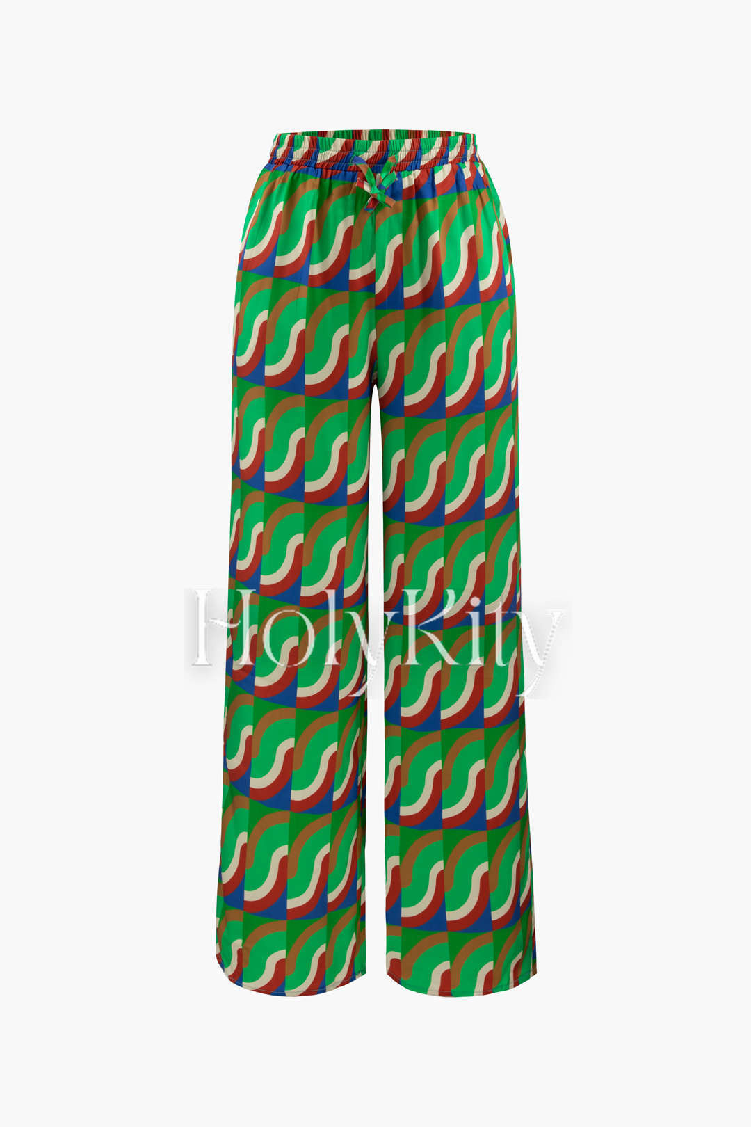Geometric Print Straight Leg Pants